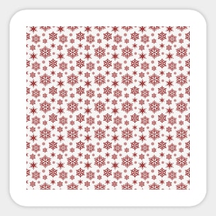 Dark Christmas Candy Apple Red Snowflakes on White Sticker